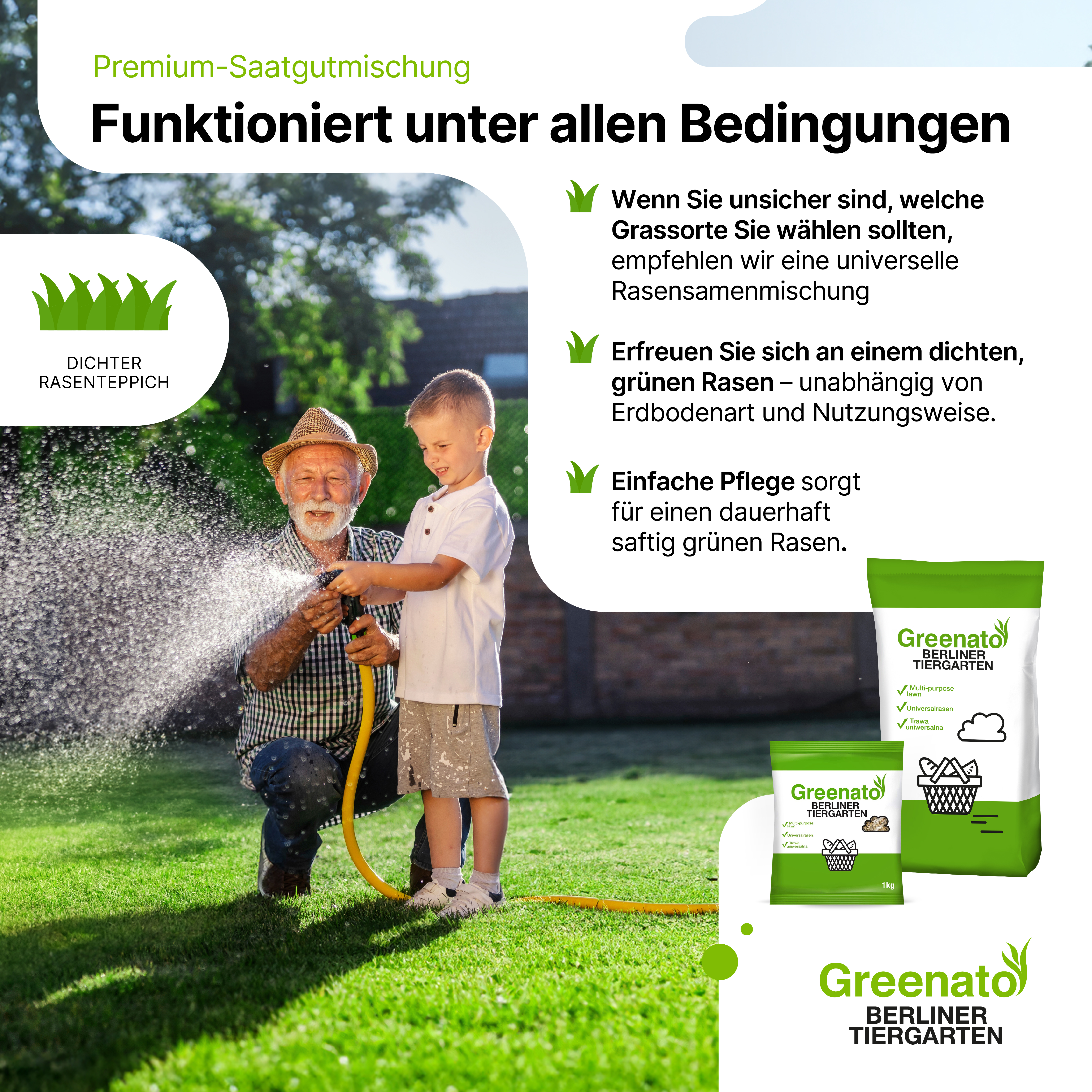 25kg Rasensamen Dürreresistenter Rasen für Trockenflächen Grassamen Gras Saatgut - Bild 4 von 7